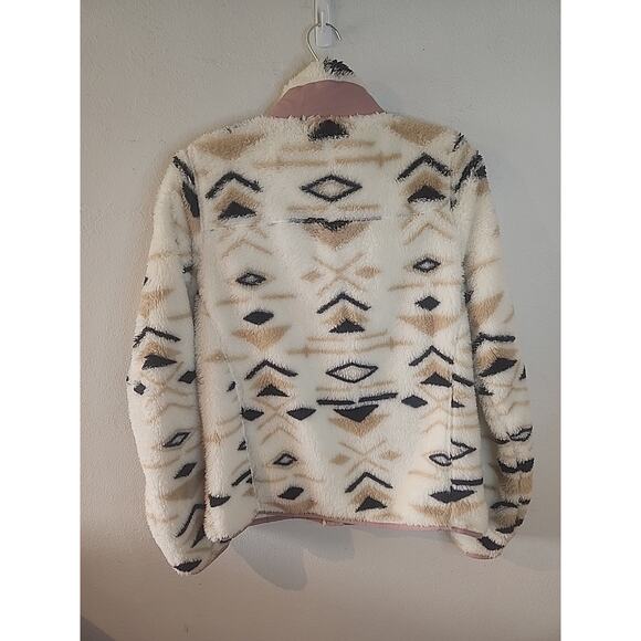 Gerry Women’s White Pink Aztec Fleece Jacket Size Small Full Zip Pockets Outdoor - Picture 5 of 5